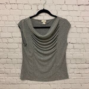 Anthropologie Gray Draped Top